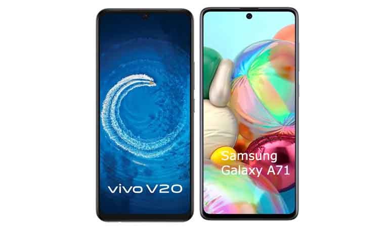 Vivo V20 vs Samsung Galaxy A71 comparison