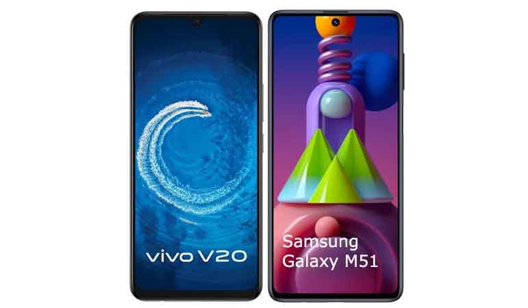 Vivo V20 vs Samsung Galaxy M51 comparison